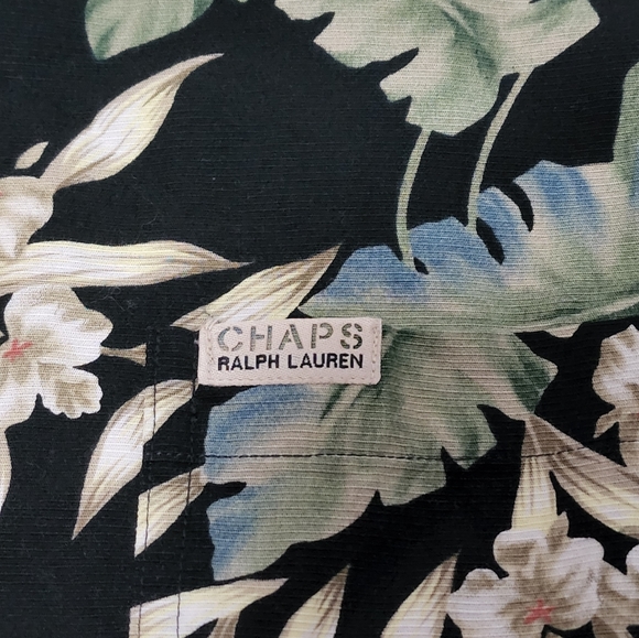Vintage Chaps By Ralph Lauren Hawaiian Button Down Shirt Large - Picture 6 of 6